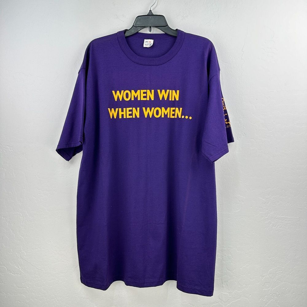 Vintage Windjammer‎ T-shirt Mens 2XL Purple Women Win Vote Union Made USA